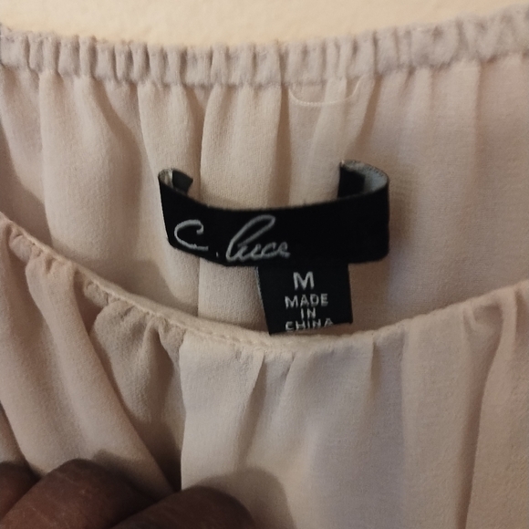 C. Luce Women's Mint Green And Beige Dress Size Medium - Picture 4 of 5